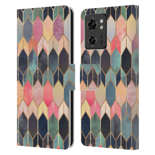 Elisabeth Fredriksson Geometric Design And Pattern Colourful Stained Glass Leather Book Wallet Case Cover For Motorola Moto Edge 40