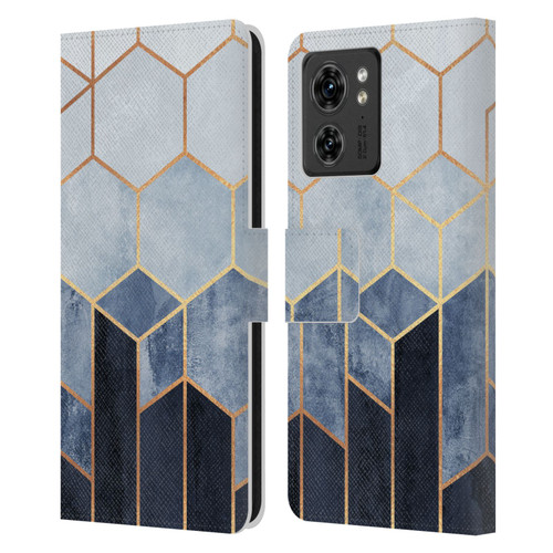Elisabeth Fredriksson Sparkles Soft Blue Hexagons Leather Book Wallet Case Cover For Motorola Moto Edge 40