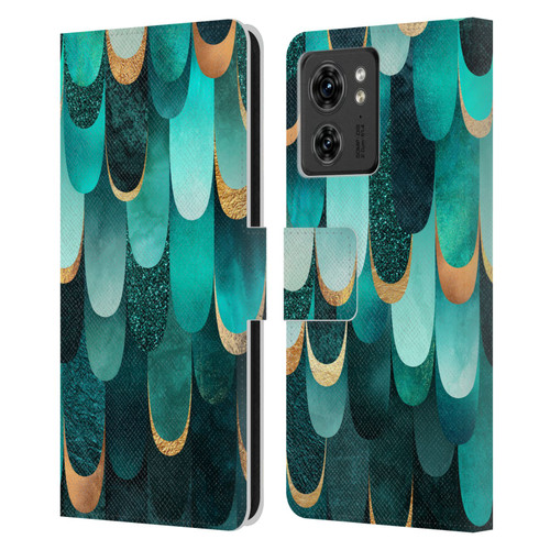 Elisabeth Fredriksson Sparkles Turquoise Leather Book Wallet Case Cover For Motorola Moto Edge 40