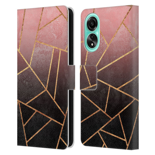 Elisabeth Fredriksson Sparkles Pink And Black Leather Book Wallet Case Cover For OPPO A78 4G