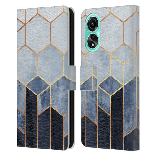 Elisabeth Fredriksson Sparkles Soft Blue Hexagons Leather Book Wallet Case Cover For OPPO A78 4G