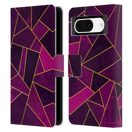 Elisabeth Fredriksson Stone Collection Purple Leather Book Wallet Case Cover For Google Pixel 8