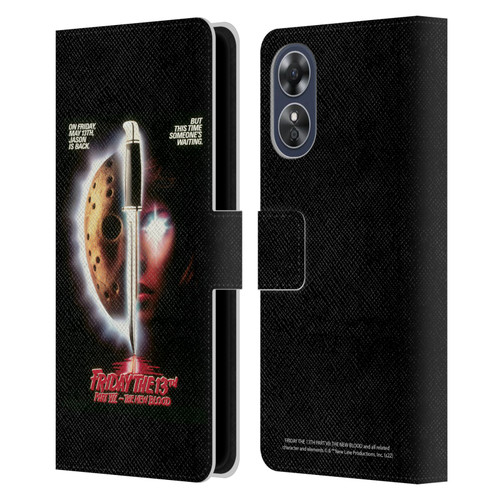 Friday the 13th Part VII The New Blood Graphics Key Art Leather Book Wallet Case Cover For OPPO A17