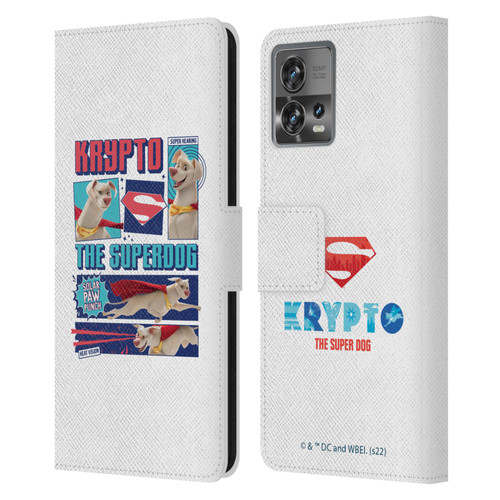 DC League Of Super Pets Graphics Krypto The Superdog Leather Book Wallet Case Cover For Motorola Moto Edge 30 Fusion