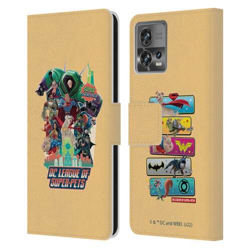 DC League Of Super Pets Graphics Super Powered Pack Leather Book Wallet Case Cover For Motorola Moto Edge 30 Fusion