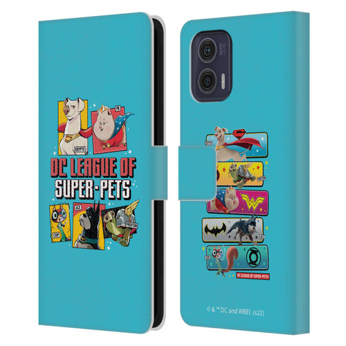DC League Of Super Pets Graphics Characters 2 Leather Book Wallet Case Cover For Motorola Moto G73 5G