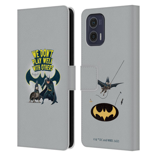 DC League Of Super Pets Graphics We Don't Play Well With Others Leather Book Wallet Case Cover For Motorola Moto G73 5G