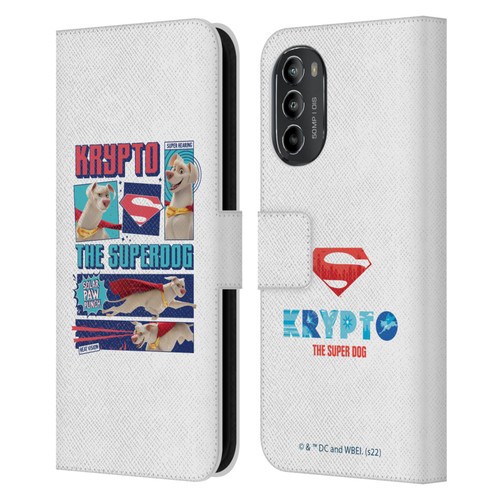 DC League Of Super Pets Graphics Krypto The Superdog Leather Book Wallet Case Cover For Motorola Moto G82 5G