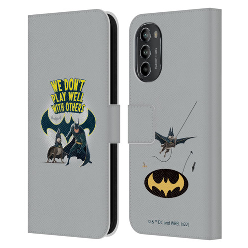 DC League Of Super Pets Graphics We Don't Play Well With Others Leather Book Wallet Case Cover For Motorola Moto G82 5G