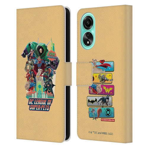 DC League Of Super Pets Graphics Super Powered Pack Leather Book Wallet Case Cover For OPPO A78 4G