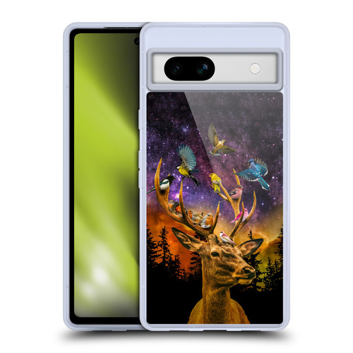 Dave Loblaw Animals Deer and Birds Soft Gel Case for Google Pixel 7a