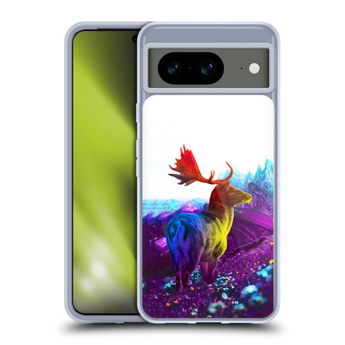 Dave Loblaw Animals Purple Mountain Deer Soft Gel Case for Google Pixel 8