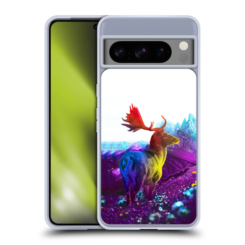 Dave Loblaw Animals Purple Mountain Deer Soft Gel Case for Google Pixel 8 Pro