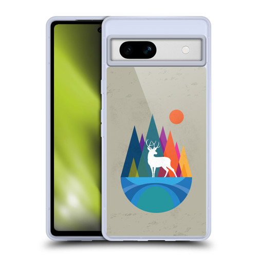 Dave Loblaw Contemporary Art Mountain Deer Soft Gel Case for Google Pixel 7a