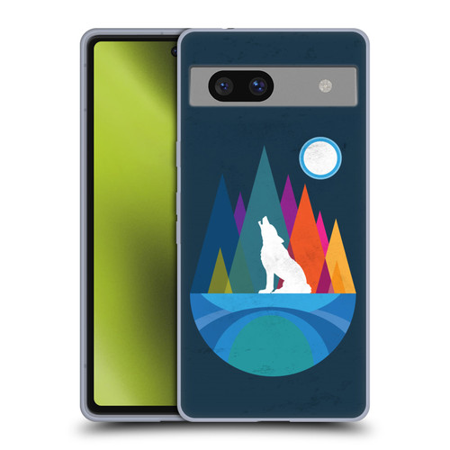 Dave Loblaw Contemporary Art Wolf Mountain With Texture Soft Gel Case for Google Pixel 7a