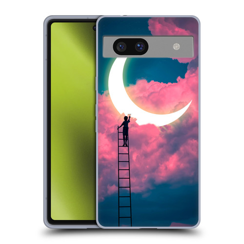 Dave Loblaw Sci-Fi And Surreal Boy Painting Moon Clouds Soft Gel Case for Google Pixel 7a