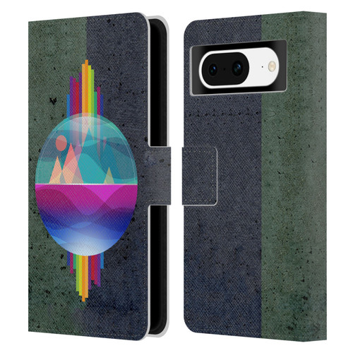 Dave Loblaw Contemporary Art Mountains Under The Dome Leather Book Wallet Case Cover For Google Pixel 8