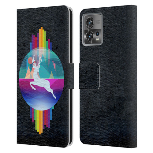 Dave Loblaw Contemporary Art Deer In Dome Leather Book Wallet Case Cover For Motorola Moto Edge 30 Fusion