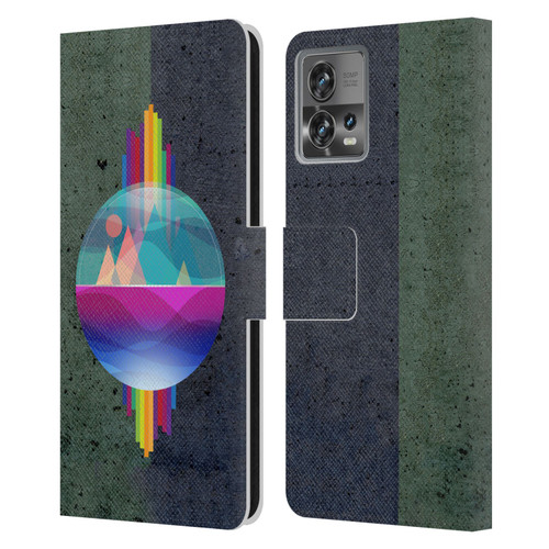 Dave Loblaw Contemporary Art Mountains Under The Dome Leather Book Wallet Case Cover For Motorola Moto Edge 30 Fusion