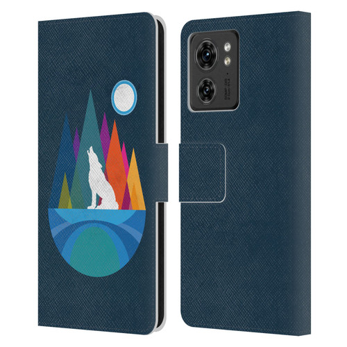 Dave Loblaw Contemporary Art Wolf Mountain With Texture Leather Book Wallet Case Cover For Motorola Moto Edge 40