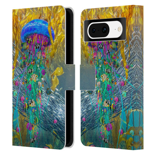 Dave Loblaw Jellyfish Jellyfish Kelp Field Leather Book Wallet Case Cover For Google Pixel 8