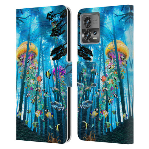 Dave Loblaw Jellyfish Electric Jellyfish In A Mist Leather Book Wallet Case Cover For Motorola Moto Edge 30 Fusion