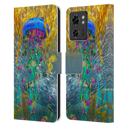 Dave Loblaw Jellyfish Jellyfish Kelp Field Leather Book Wallet Case Cover For Motorola Moto Edge 40