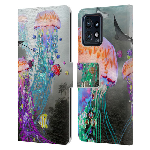 Dave Loblaw Jellyfish Jellyfish Misty Mount Leather Book Wallet Case Cover For Motorola Moto Edge 40 Pro