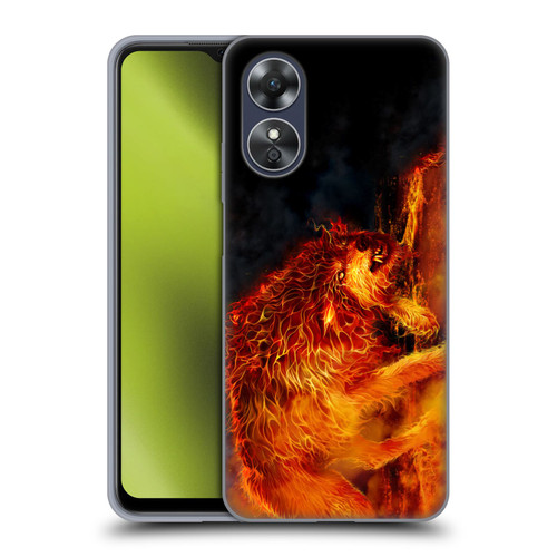 Tom Wood Fire Creatures Wolf Stalker Soft Gel Case for OPPO A17