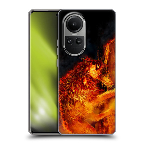Tom Wood Fire Creatures Wolf Stalker Soft Gel Case for OPPO Reno10 5G / Reno10 Pro 5G