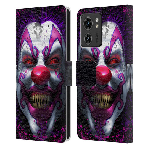 Tom Wood Horror Keep Smiling Clown Leather Book Wallet Case Cover For Motorola Moto Edge 40