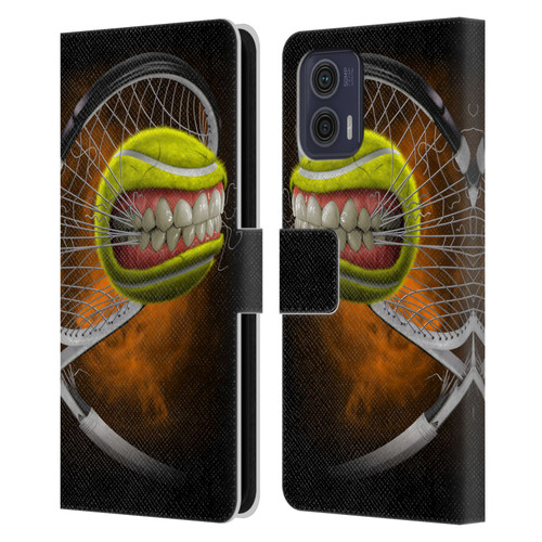 Tom Wood Monsters Tennis Leather Book Wallet Case Cover For Motorola Moto G73 5G