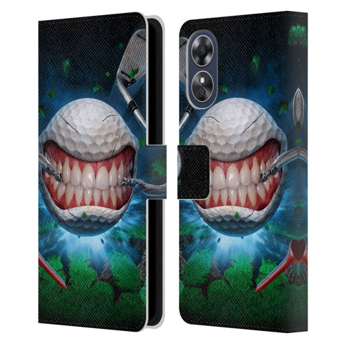Tom Wood Monsters Golf Ball Leather Book Wallet Case Cover For OPPO A17