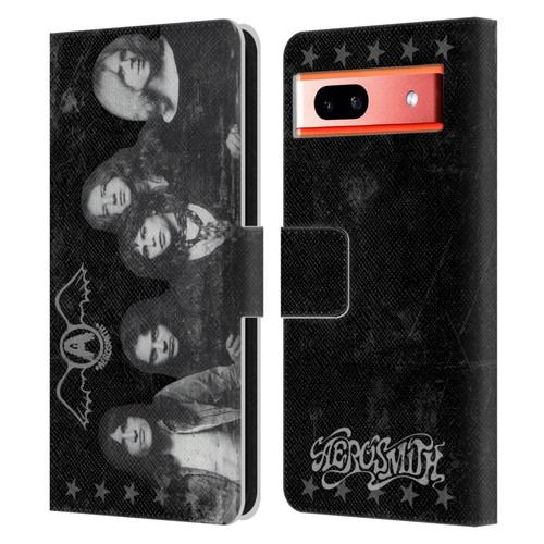 Aerosmith Black And White Vintage Photo Leather Book Wallet Case Cover For Google Pixel 7a