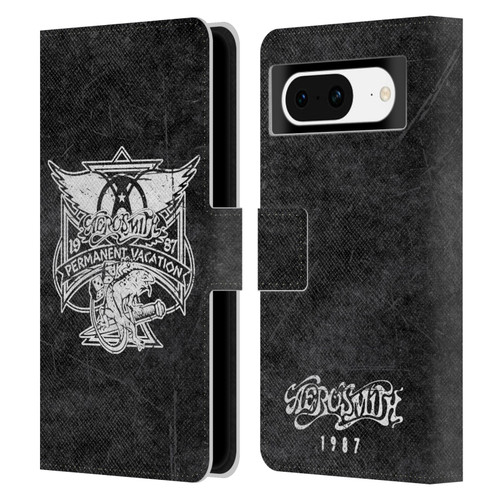 Aerosmith Black And White 1987 Permanent Vacation Leather Book Wallet Case Cover For Google Pixel 8