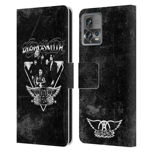 Aerosmith Black And White World Tour Leather Book Wallet Case Cover For Motorola Moto Edge 30 Fusion