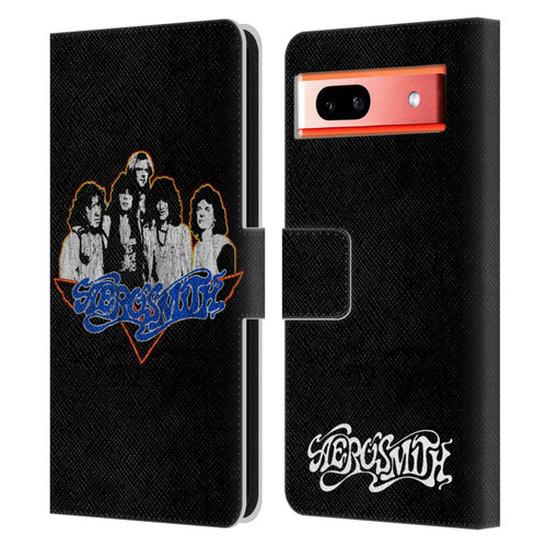Aerosmith Classics Group Photo Vintage Leather Book Wallet Case Cover For Google Pixel 7a
