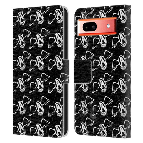 Aerosmith Classics Logo Pattern Leather Book Wallet Case Cover For Google Pixel 7a