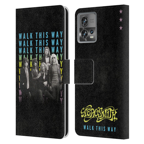 Aerosmith Classics Walk This Way Leather Book Wallet Case Cover For Motorola Moto Edge 30 Fusion