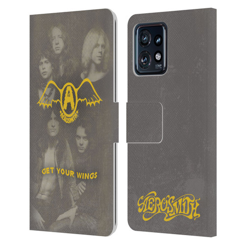 Aerosmith Classics Get Your Wings Leather Book Wallet Case Cover For Motorola Moto Edge 40 Pro