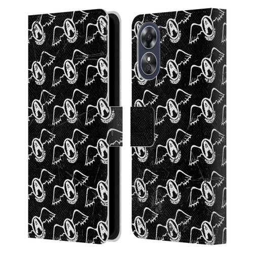 Aerosmith Classics Logo Pattern Leather Book Wallet Case Cover For OPPO A17