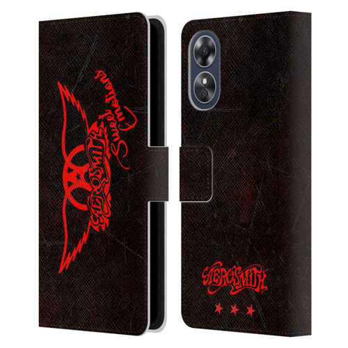 Aerosmith Classics Red Winged Sweet Emotions Leather Book Wallet Case Cover For OPPO A17