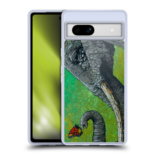 David Lozeau Colourful Grunge The Elephant Soft Gel Case for Google Pixel 7a