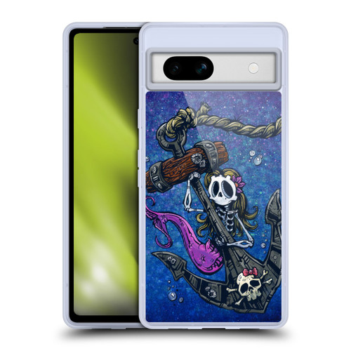 David Lozeau Colourful Grunge Mermaid Anchor Soft Gel Case for Google Pixel 7a