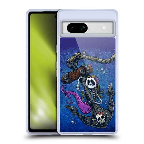 David Lozeau Colourful Grunge Mermaid Anchor Soft Gel Case for Google Pixel 7a