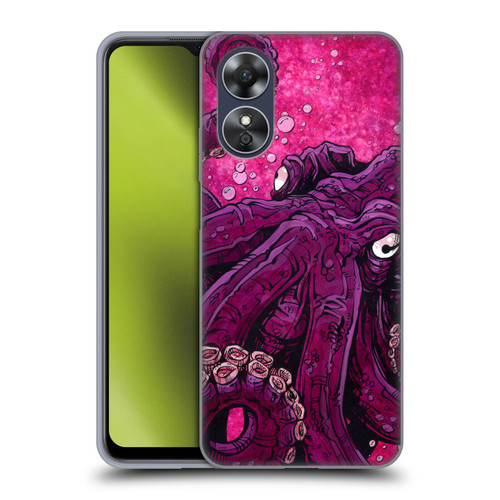 David Lozeau Colourful Grunge Octopus Squid Soft Gel Case for OPPO A17