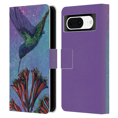 David Lozeau Colourful Grunge The Hummingbird Leather Book Wallet Case Cover For Google Pixel 8