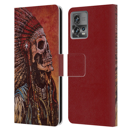 David Lozeau Colourful Grunge Native American Leather Book Wallet Case Cover For Motorola Moto Edge 30 Fusion
