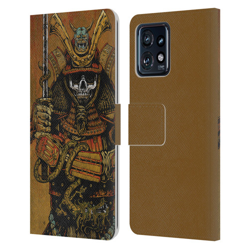 David Lozeau Colourful Grunge Samurai Leather Book Wallet Case Cover For Motorola Moto Edge 40 Pro