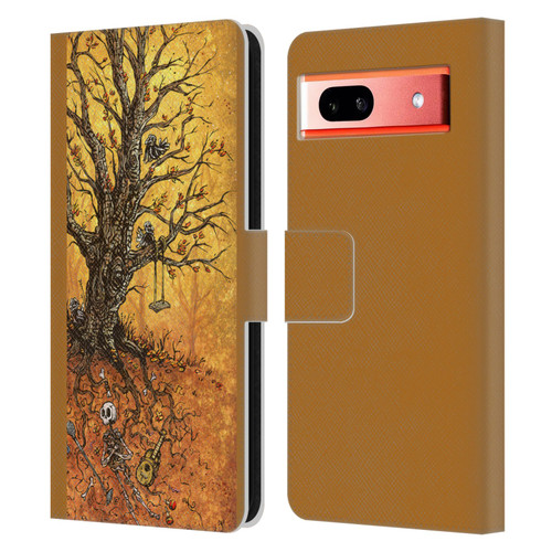 David Lozeau Colourful Art Tree Of Life Leather Book Wallet Case Cover For Google Pixel 7a